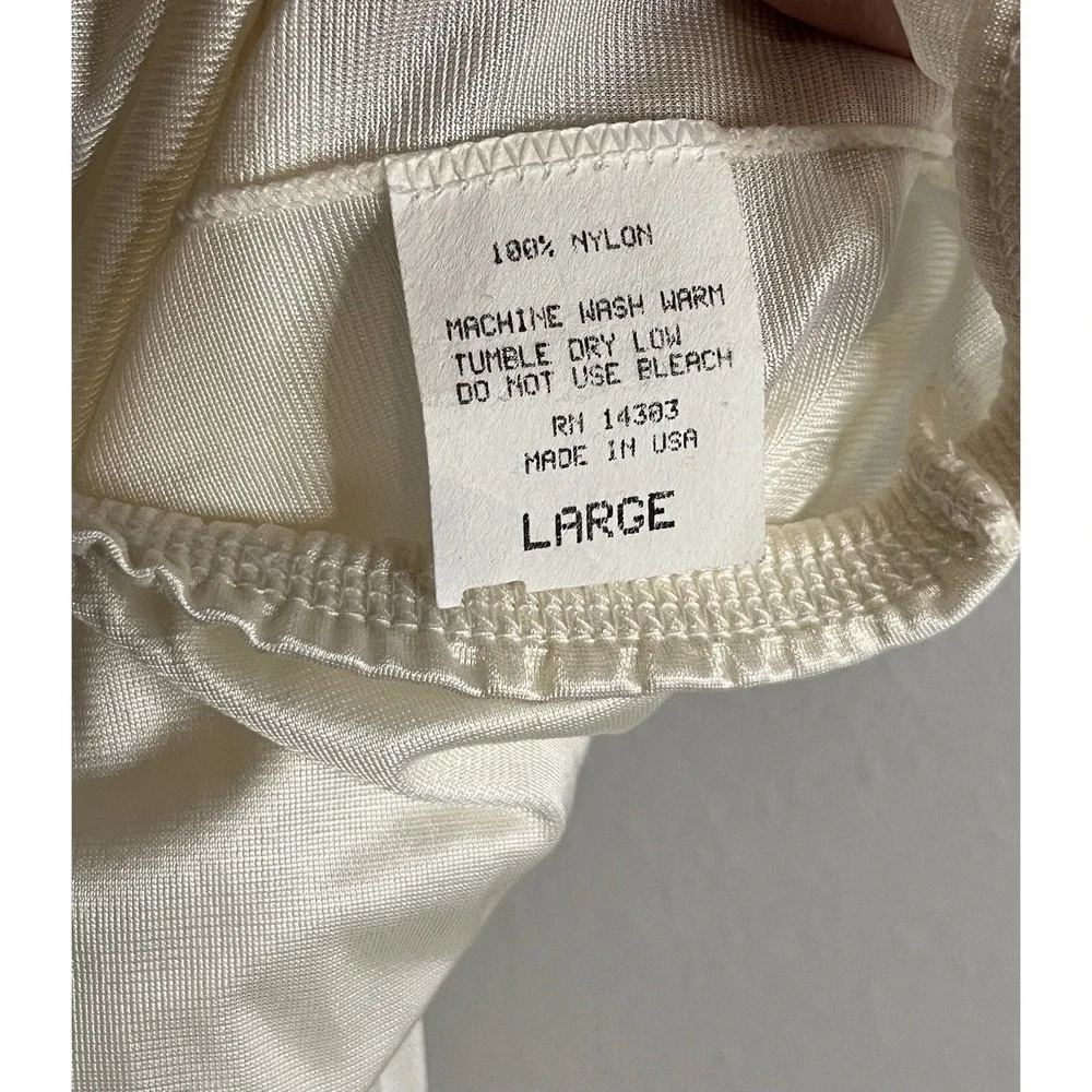 Vintage Slip Womens Large (RUNS BIG) White Nylon Lace Trim USA 90s READ